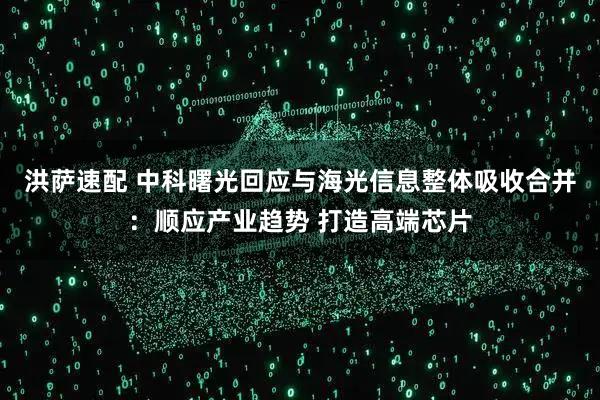 洪萨速配 中科曙光回应与海光信息整体吸收合并：顺应产业趋势 打造高端芯片